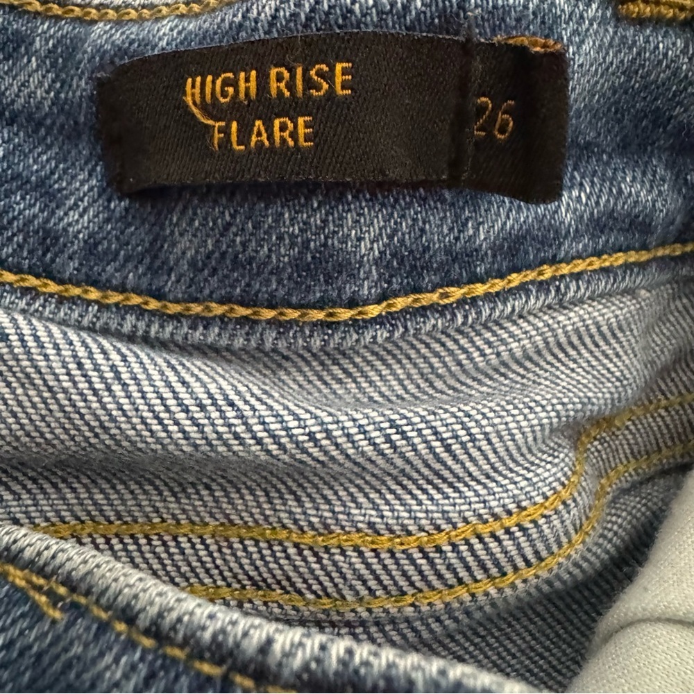 Lee Vintage Modern High Rise Flare Distressed Jeans Size 26 - Picture 8 of 9